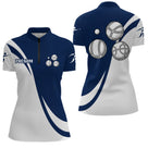 Polo Pétanque Élégant Personnalisé - Chic Boules Graphiques - Polo Zippé Femme