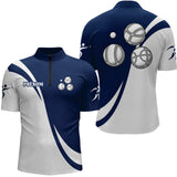 Polo Pétanque Élégant Personnalisé - Chic Boules Graphiques - Polo Zippé Homme