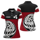Polo Pétanque Élégant Rouge - Motif Boules Homme Femme - Polo Femme