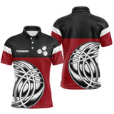 Polo Pétanque Élégant Rouge - Motif Boules Homme Femme - Polo Homme