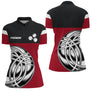 Polo Pétanque Élégant Rouge - Motif Boules Homme Femme - Polo Zippé Femme
