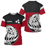 Polo Pétanque Élégant Rouge - Motif Boules Homme Femme - T-Shirt Homme