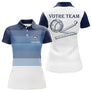 Polo Pétanque Équipe Nom - Bleu et Blanc Personnalisé - Polo Femme