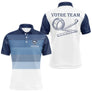 Polo Pétanque Équipe Nom - Bleu et Blanc Personnalisé - Polo Homme