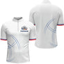 Polo Pétanque Équipe Personnalisé - Style Français Blanc - Polo Zippé Homme