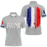 Polo Papa Pêcheur Personnalisé - Design Drapeau France - Polo Homme