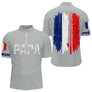 Polo Papa Pêcheur Personnalisé - Design Drapeau France - Polo Zippé Homme