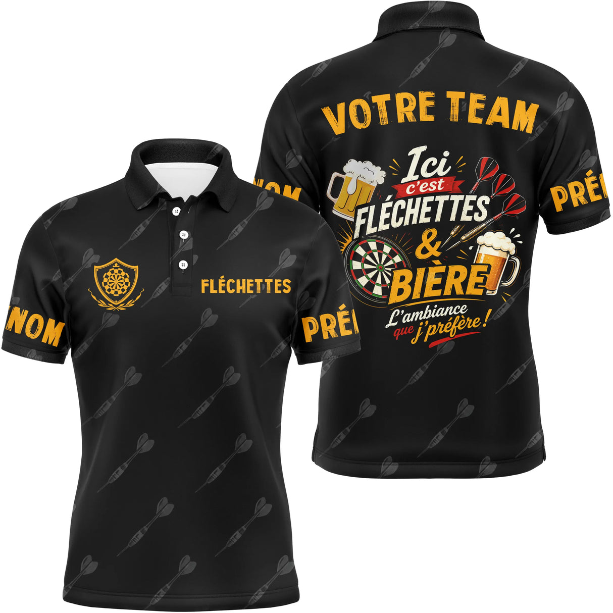 Polo Passion Fléchettes & Bière – Style Vintage Sportif - Polo Homme