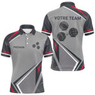Polo Passion Pétanque Homme Femme - Personnalisé Gris & Rouge - Polo Homme