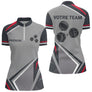 Polo Passion Pétanque Homme Femme - Personnalisé Gris & Rouge - Polo Zippé Femme
