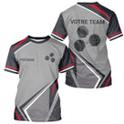 Polo Passion Pétanque Homme Femme - Personnalisé Gris & Rouge - T-Shirt Homme