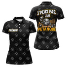 Polo Passion Pétanque Noir Jaune - J'Peux Pas Personnalisable - Polo Femme
