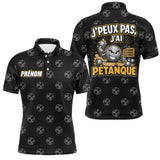 Polo Passion Pétanque Noir Jaune - J'Peux Pas Personnalisable - Polo Homme