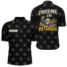 Polo Passion Pétanque Noir Jaune - J'Peux Pas Personnalisable - Polo Zippé Homme