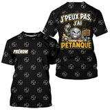 Polo Passion Pétanque Noir Jaune - J'Peux Pas Personnalisable - T-Shirt Homme