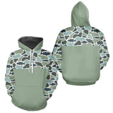 Polo Pecheur Homme Vert Sauge - Motif Camouflage Poisson - Hoodie Homme