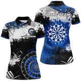 Polo Sport Fléchettes – Cible Bleu Royal & Effet Peinture - Polo Femme