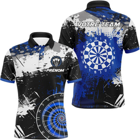 Polo Sport Fléchettes – Cible Bleu Royal & Effet Peinture - Polo Homme