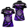 Polo Sport Fléchettes Personnalisé - Noir Violet Performance - Polo Femme