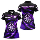 Polo Sport Fléchettes Personnalisé - Noir Violet Performance - Polo Femme