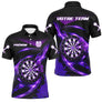 Polo Sport Fléchettes Personnalisé - Noir Violet Performance - Polo Homme