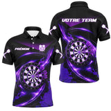Polo Sport Fléchettes Personnalisé - Noir Violet Performance - Polo Homme