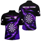 Polo Sport Fléchettes Personnalisé - Noir Violet Performance - Polo Zippé Homme