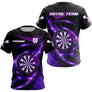 Polo Sport Fléchettes Personnalisé - Noir Violet Performance - T-Shirt Femme