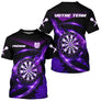 Polo Sport Fléchettes Personnalisé - Noir Violet Performance - T-Shirt Homme