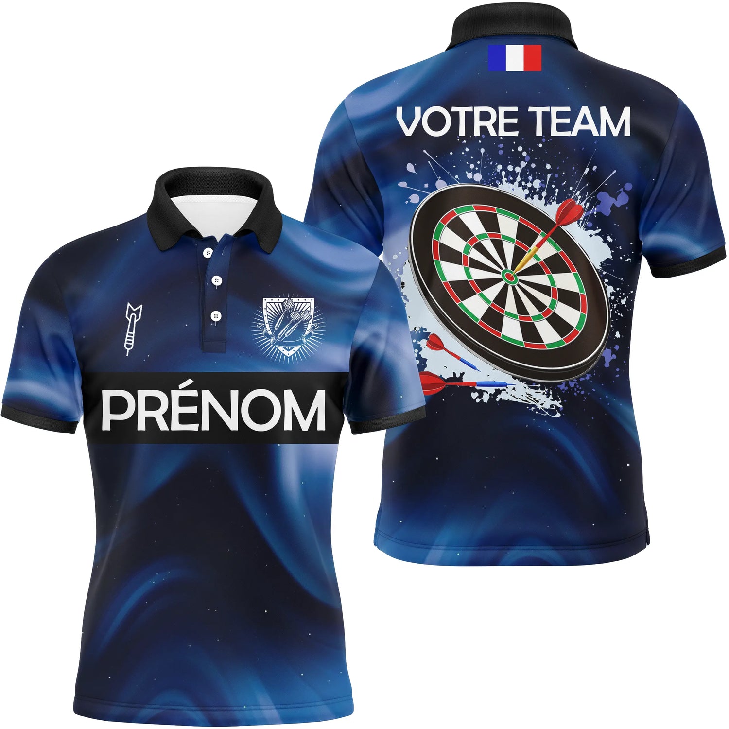 Polo Sport Fléchettes Personnalisé – Bleu Marine Éclatant - Polo Homme