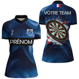Polo Sport Fléchettes Personnalisé – Bleu Marine Éclatant - Polo Zippé Femme
