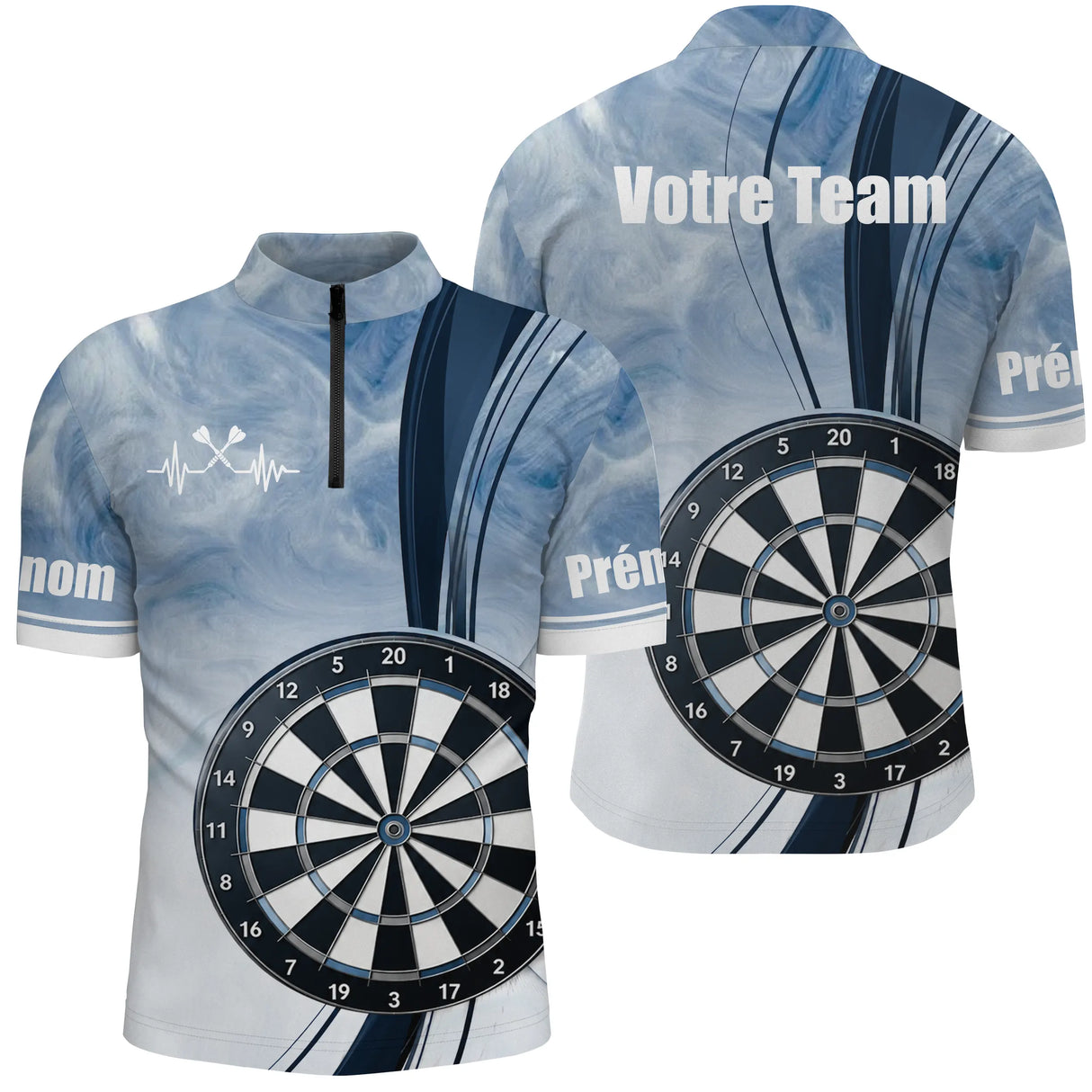 Polo Sport Fléchettes Personnalisé – Design Cible Moderne - Polo Zippé Homme