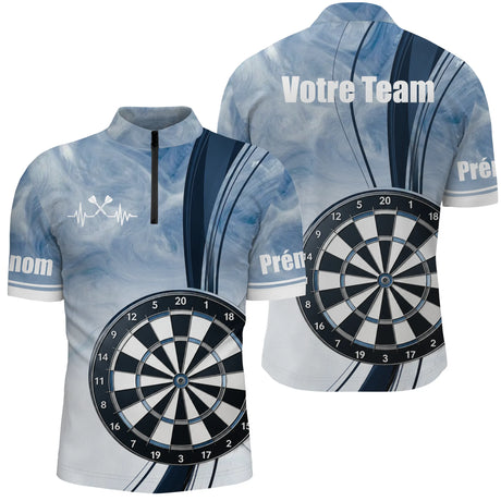 Polo Sport Fléchettes Personnalisé – Design Cible Moderne - Polo Zippé Homme