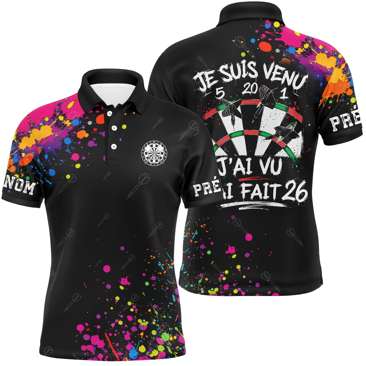 Polo Sport Fléchettes Personnalisé – Design Street Art - Polo Homme