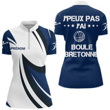Polo Sport Pétanque Bretonne Personnalisé – Bleu Boule Passionnés - Polo Zippé Femme