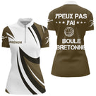 Polo Sport Pétanque Bretonne Personnalisé – Marron Boule Passionnés - Polo Zippé Femme