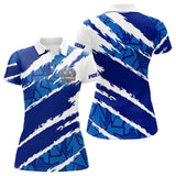Polo Sport Pétanque Nom et Club - Bleu & Blanc Personnalisable - Polo Femme