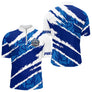 Polo Sport Pétanque Nom et Club - Bleu & Blanc Personnalisable - Polo Zippé Homme