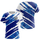 Polo Sport Pétanque Nom et Club - Bleu & Blanc Personnalisable - T-Shirt Femme