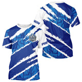 Polo Sport Pétanque Nom et Club - Bleu & Blanc Personnalisable - T-Shirt Homme
