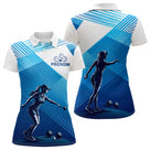 Polo & T-Shirt Pétanque Personnalisé - Design Bleu Rayé Prénom - Polo Femme