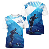 Polo & T-Shirt Pétanque Personnalisé - Design Bleu Rayé Prénom - T-Shirt Homme