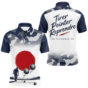 Polo Tenue Club Pétanque Personnalisé - Bleu Camo Équipement - Polo Homme