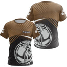Polo Tenue Pétanque - Élégant Marron Noir Boules - T-Shirt Femme