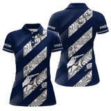 Polo Tenue Pétanque Club - Bleu Marine Style Vintage - Polo Femme