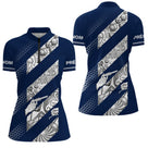 Polo Tenue Pétanque Club - Bleu Marine Style Vintage - Polo Zippé Femme