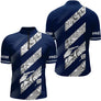 Polo Tenue Pétanque Club - Bleu Marine Style Vintage - Polo Zippé Homme
