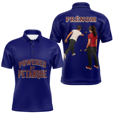 Polo Tournois Pétanque Homme Femme - Bleu Roi Passion Boules - Polo Homme