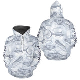 Polo de Pêche Personnalisé - Motifs Poissons Gris- Hoodie Homme