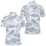 Polo de Pêche Personnalisé - Motifs Poissons Gris - Polo Homme